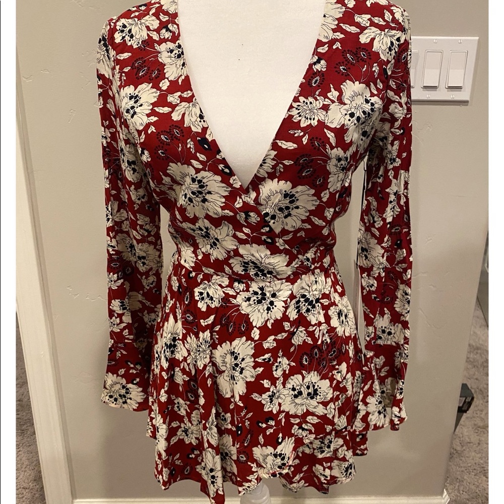 Long sleeve floral romper